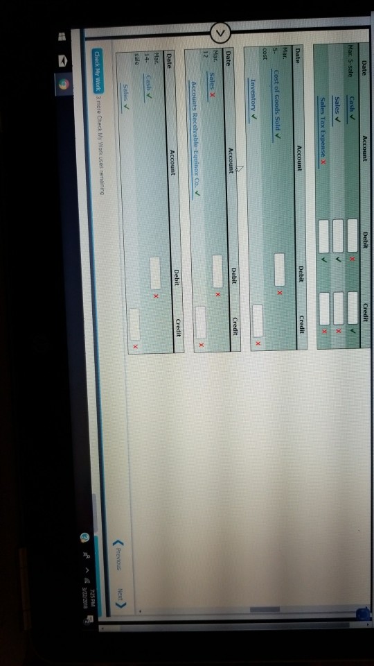 retail customers: Mar. 2. Sold merchandise on account to Equinox Co., $20,100,