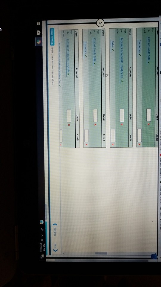 terms FOB destination, 1/10, n/30. The cost of the goods sold was