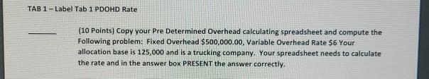TAB 1 - Label Tab 1 PDOHD Rate (10 Points) Copy