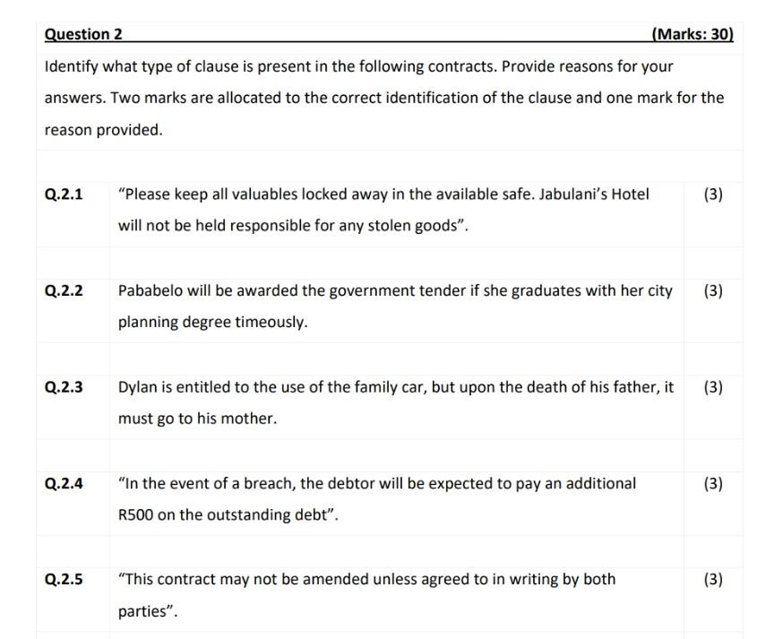 Hi, please help with questions 2.1 - 2.5 Question 2 (Marks: