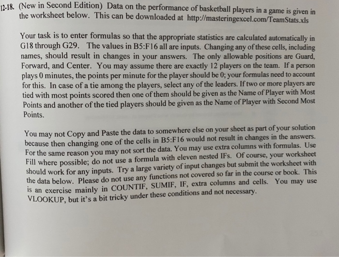  solve only f through i . show formulas used . 12-18.