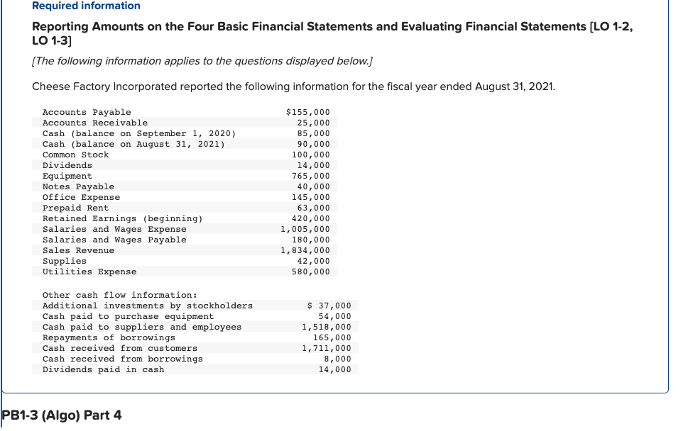 Reporting Amounts on the Four Basic Financial Statements and Evaluating Financial