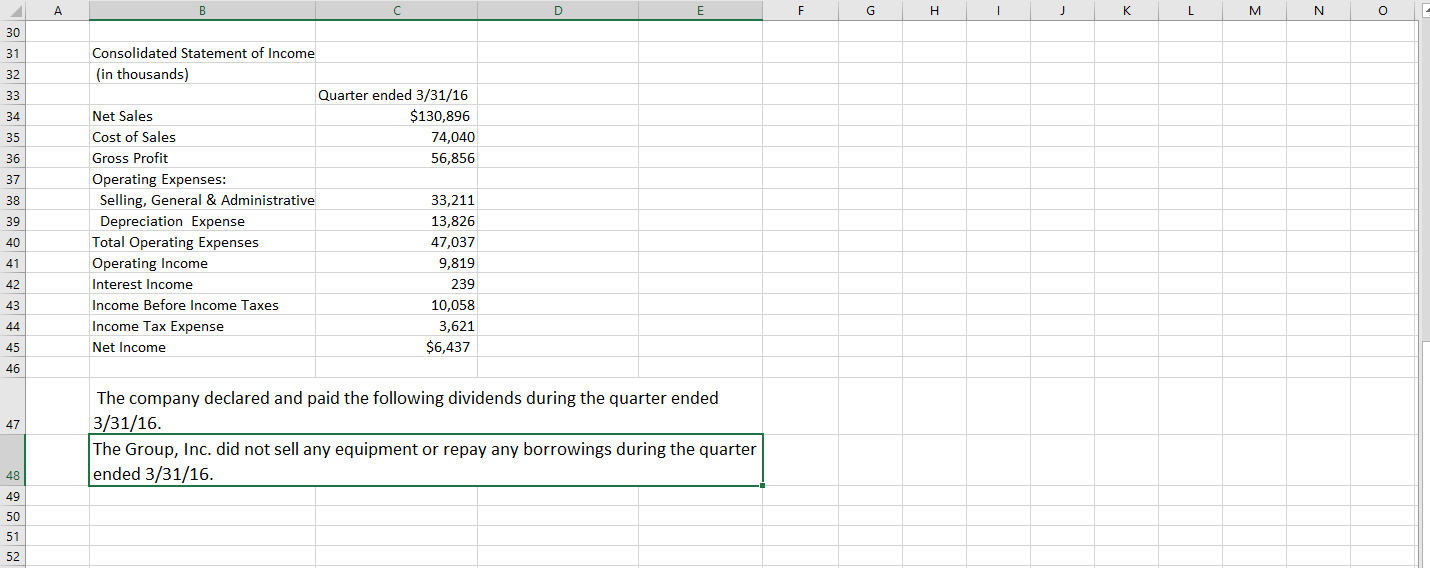 method. MAKE USE OF EXCEL CAPABILITIES BY USING AS MANY FORMULAS AND