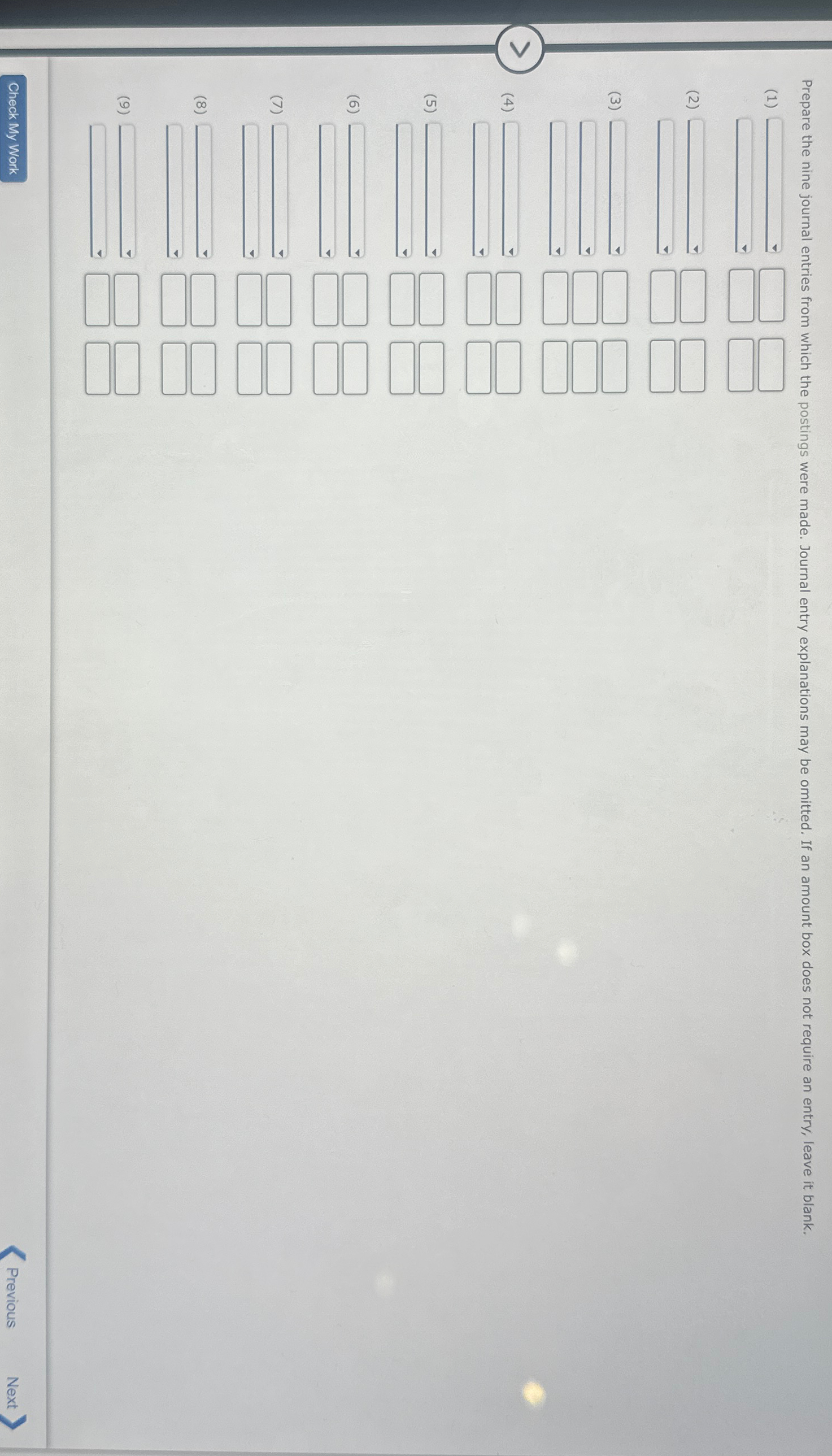  1A Chapter 2 Homework eBook Show Me How Journal Entries Cash