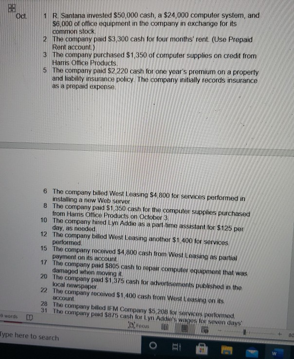 ledger, and trial balance nsert Design Layout References Mailings Review View Help