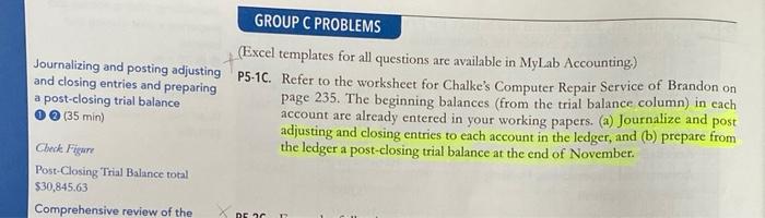 to the worksheet for Chalke's Computer Repair Service of Brandon on and