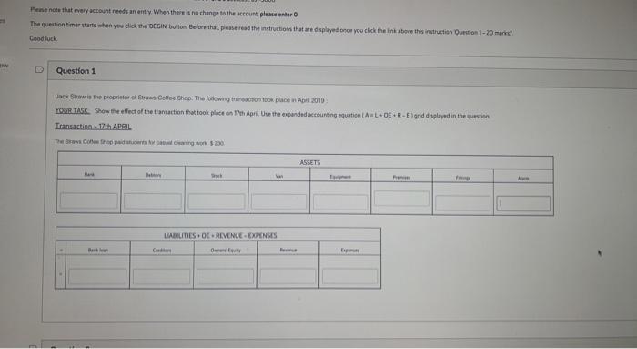  Pense note that every account needs an entry When there is