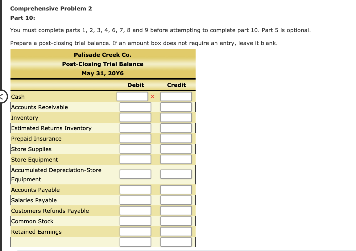 that uses the perpetual inventory system. The account balances for Palisade Creek