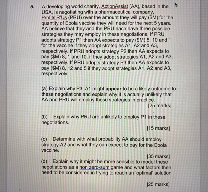  5. A developing world charity, ActionAssist (AA), based in the USA,