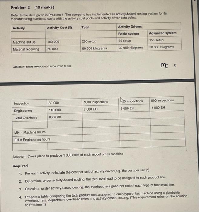  Refer to the data given in Problem 1. The company has