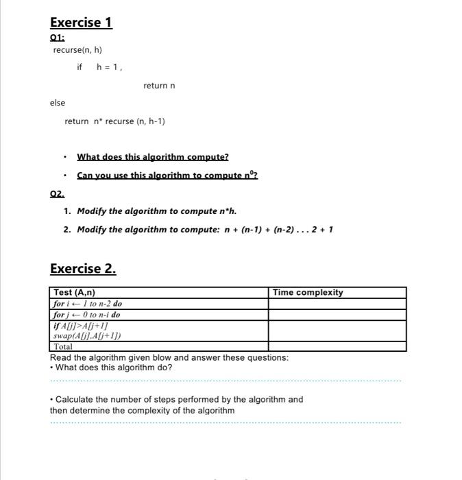 Design and analysis of algrithm Q2. 1. Modify the algorithm to compute