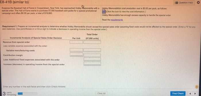 1. Prepare an incremental analysis to determine whether Hobby Memorabilia should accept