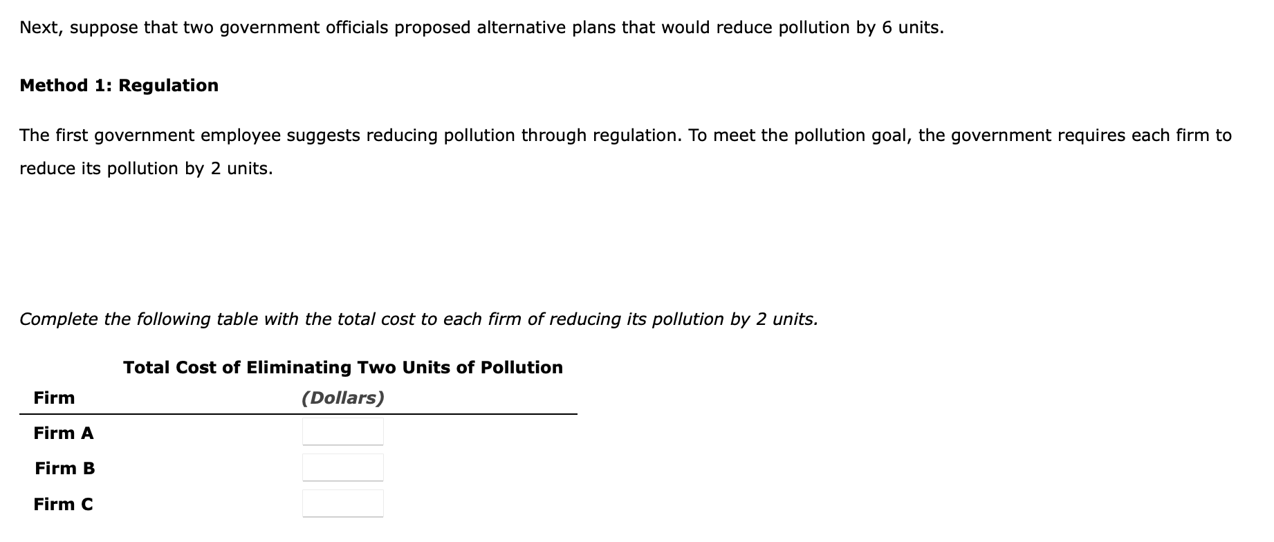 municipality votes to reduce the combined pollution introduced by three local companies.