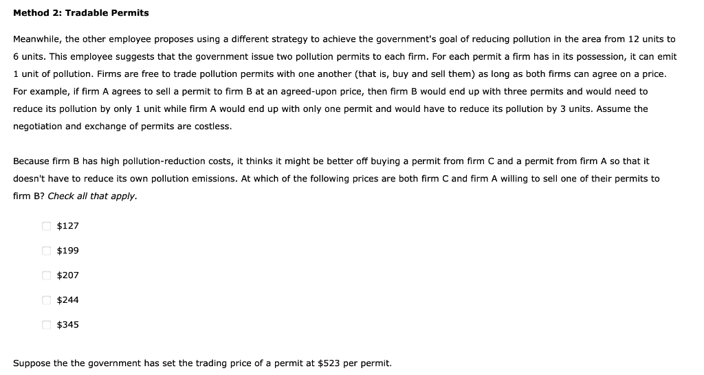 Presently, each firm creates 4 units of pollution in the area, for