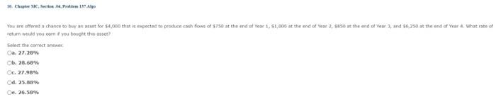  18. Chapter 3C, Section 4, Problem 117. Algo You are offered
