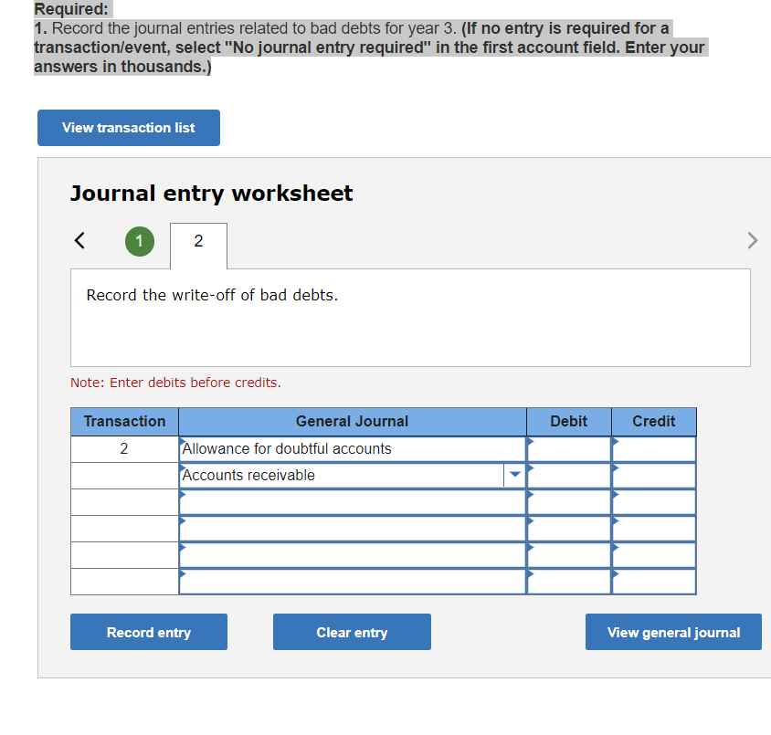 bal End. bal 2-b. Compute the missing dollar amounts for year 2.