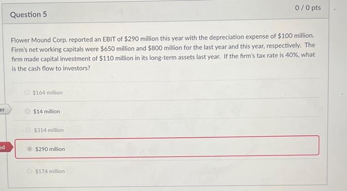 how do i solve this please? Flower Mound Corp. reported an EBIT