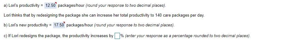produces Final Exam Care Packages for resale by her sorority. She is