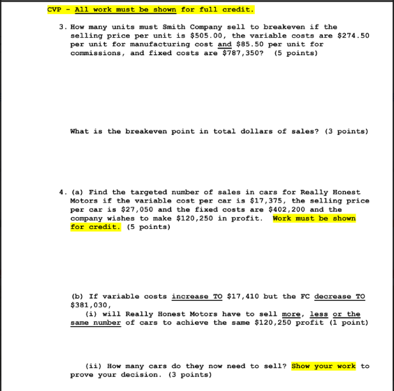  JP - All work must be shown for full credit. 3.