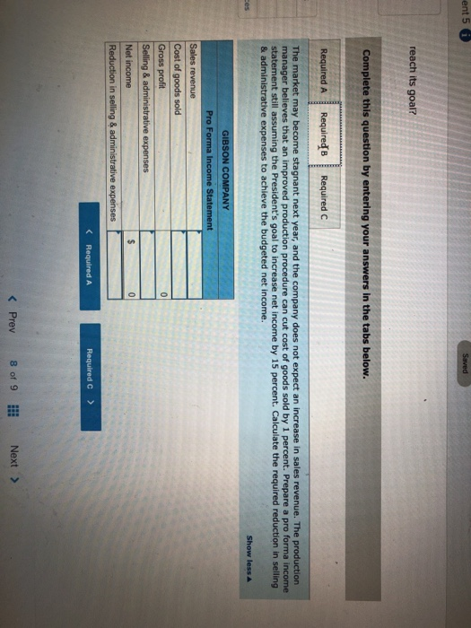 preparing the next year's budget. The controller has provided everyone with the