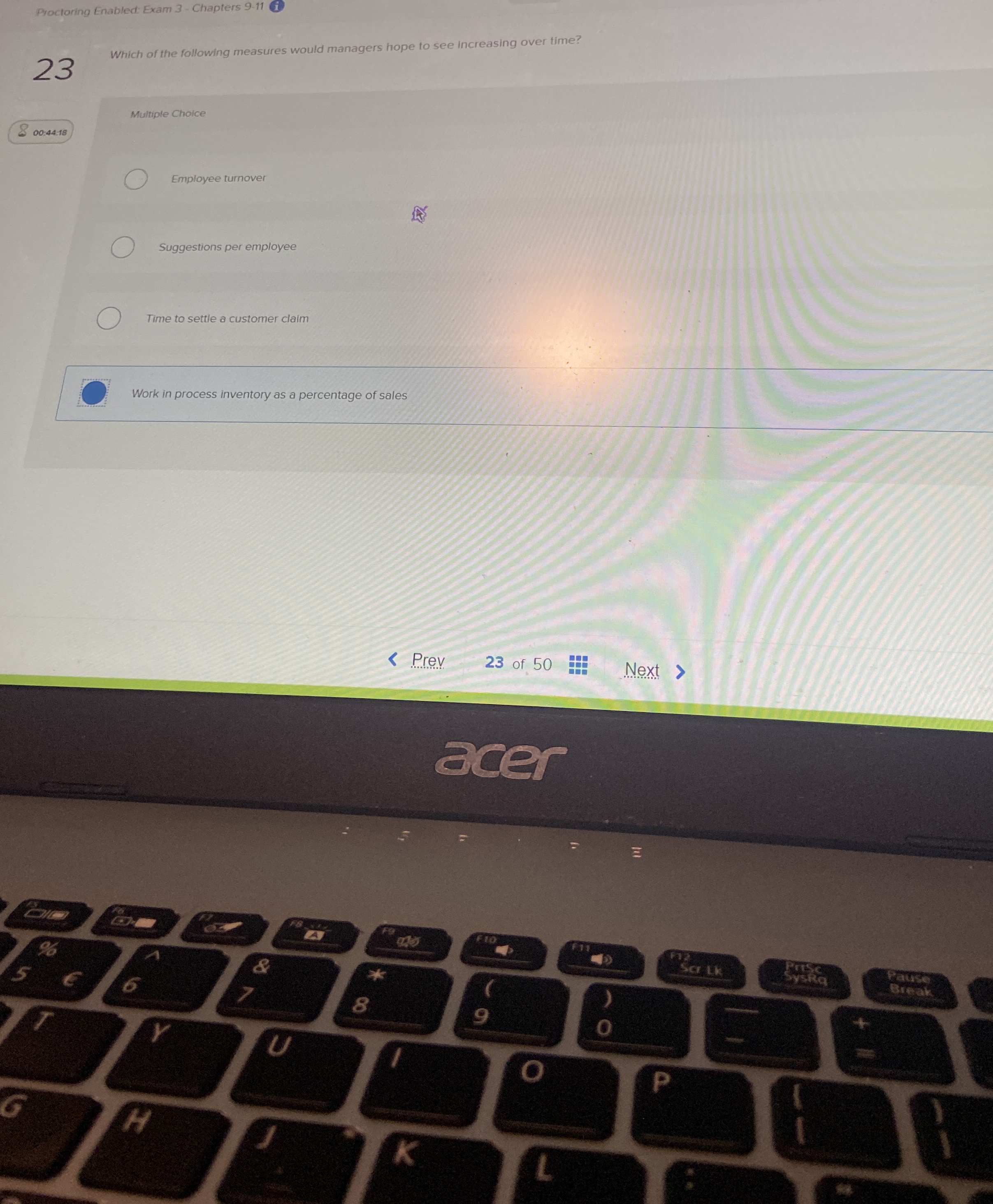  Pyoctoring Enabled: Exam 3-Chapters 9-11 23 Which of the following measures