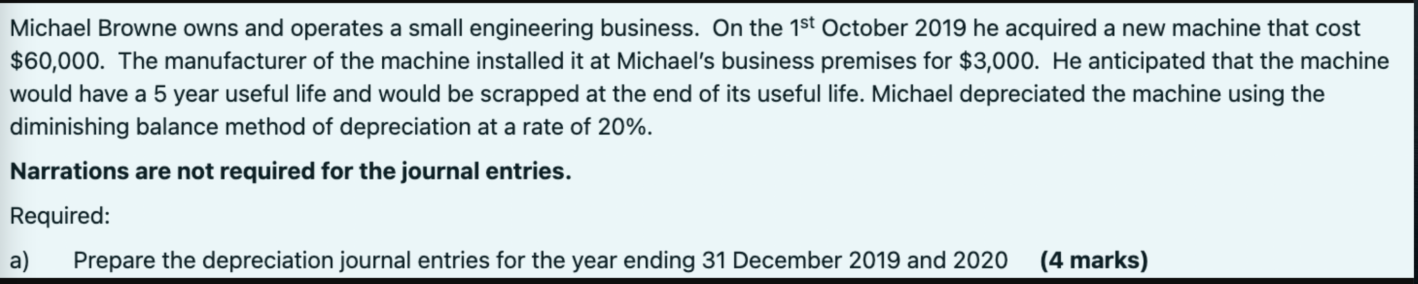 Michael Browne owns and operates a small engineering business. On the