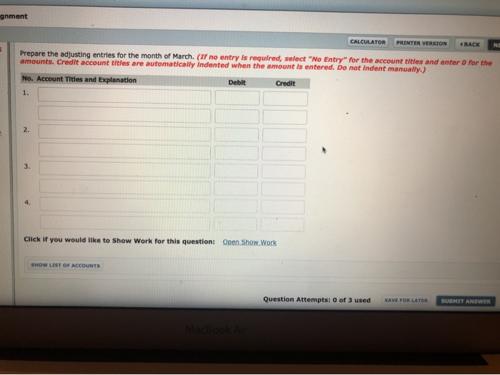 of Windsor, Inc. on March 31, 2017, includes the following selected accounts