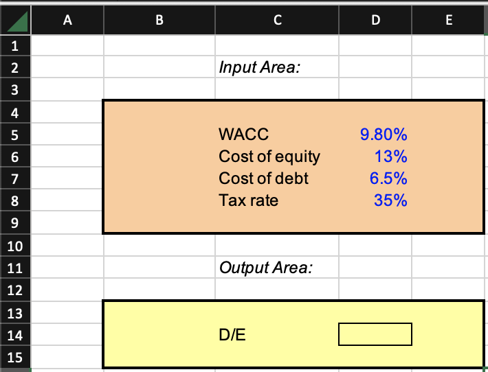 Please show work in excel \begin{tabular}{|c|c|c|c|c|c|} \hline & A & B