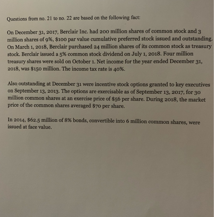  Questions from no. 21 to no. 22 are based on the