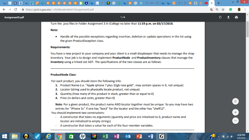  C https//grid.cs.gsu.edu/-sfilaliboubrahimi1/Assignment3.pdf 1/4 Turn the java files in Folder Assignment 3