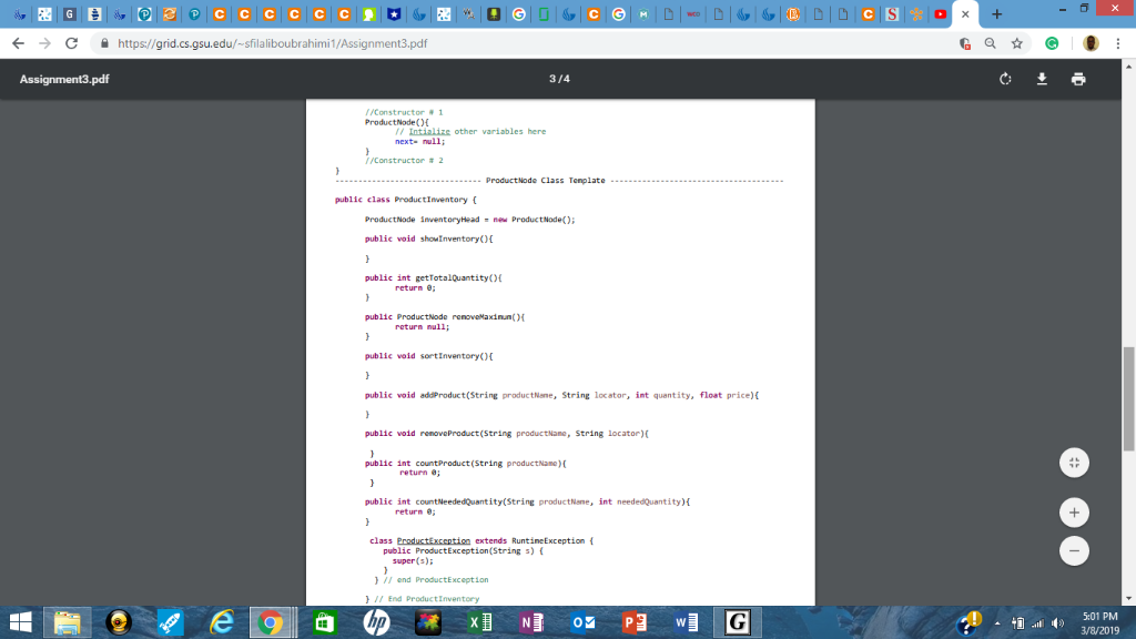 the possible exceptions regarding insertion, deletion or update operations in the list