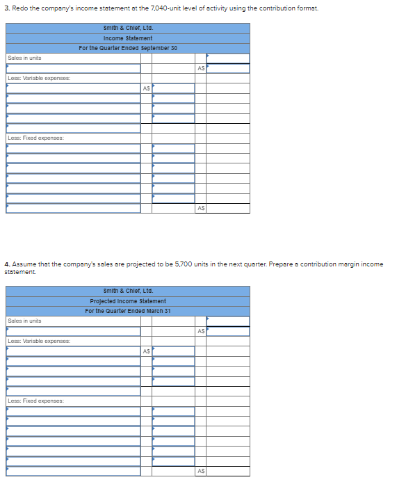 for each mixed expense. Smith \& Chief Ltd. of Sydney, Australia, is