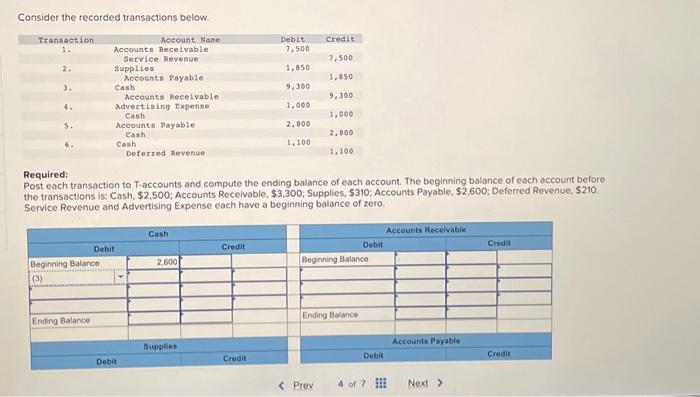 and compute the ending balance of each account. The beginning balance of