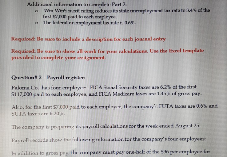 liabilities: Win-Win company's first weekly pay period of the year ends on