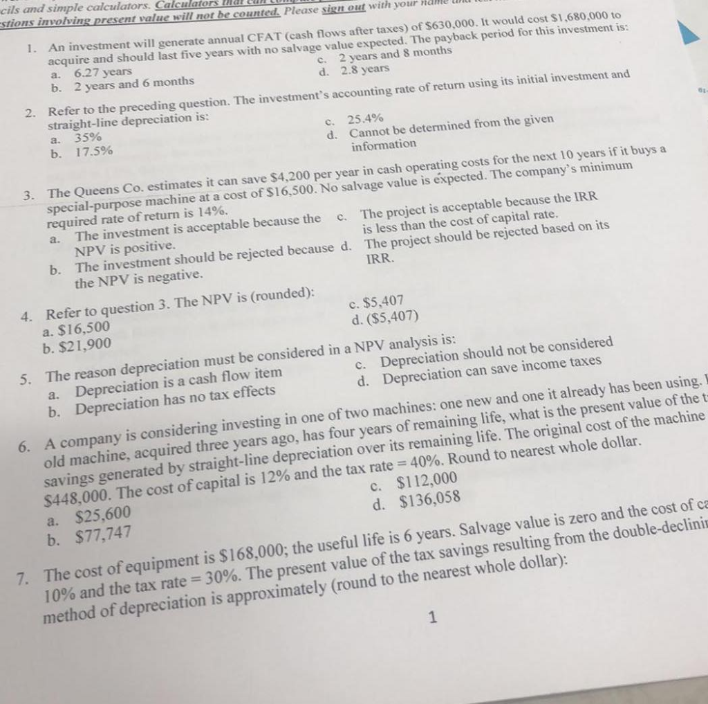 need help asap please ! cils and simple calculators. Calculators lldt stions