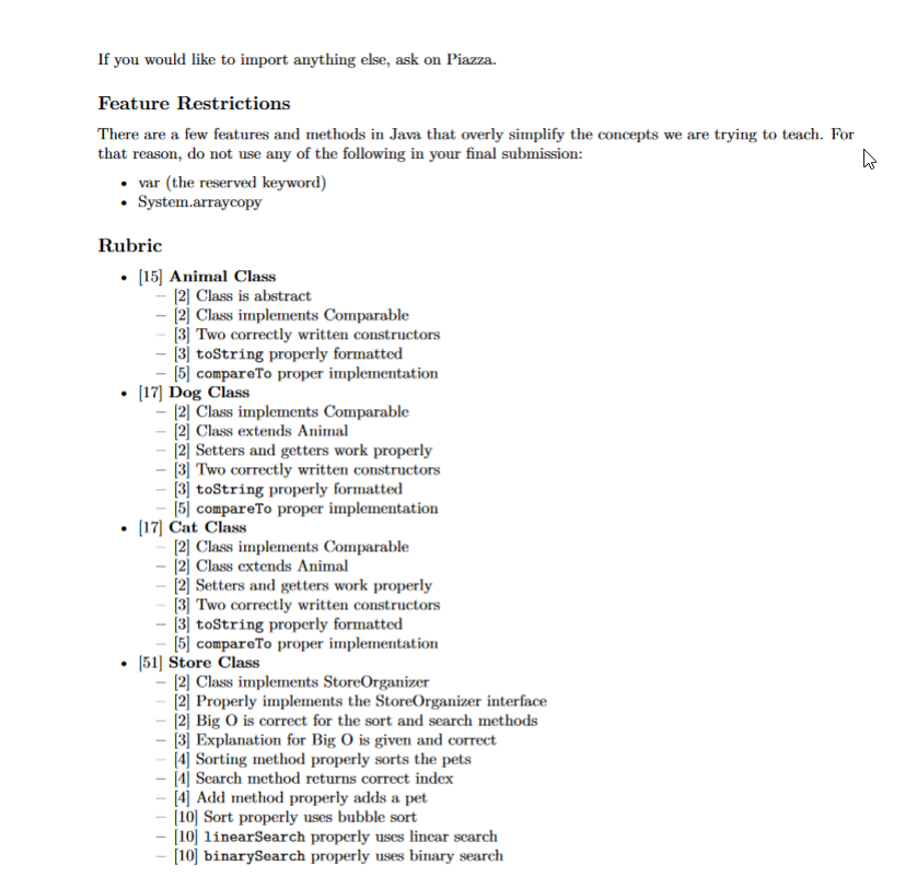 Polly's Pet Shop Problem Description Polly owns her own pet shop and