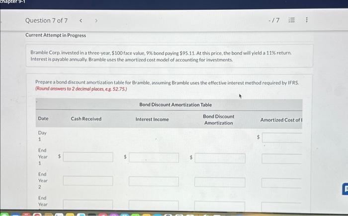  chapter 9-1 Question 7 of 7 Current Attempt in Progress Bramble