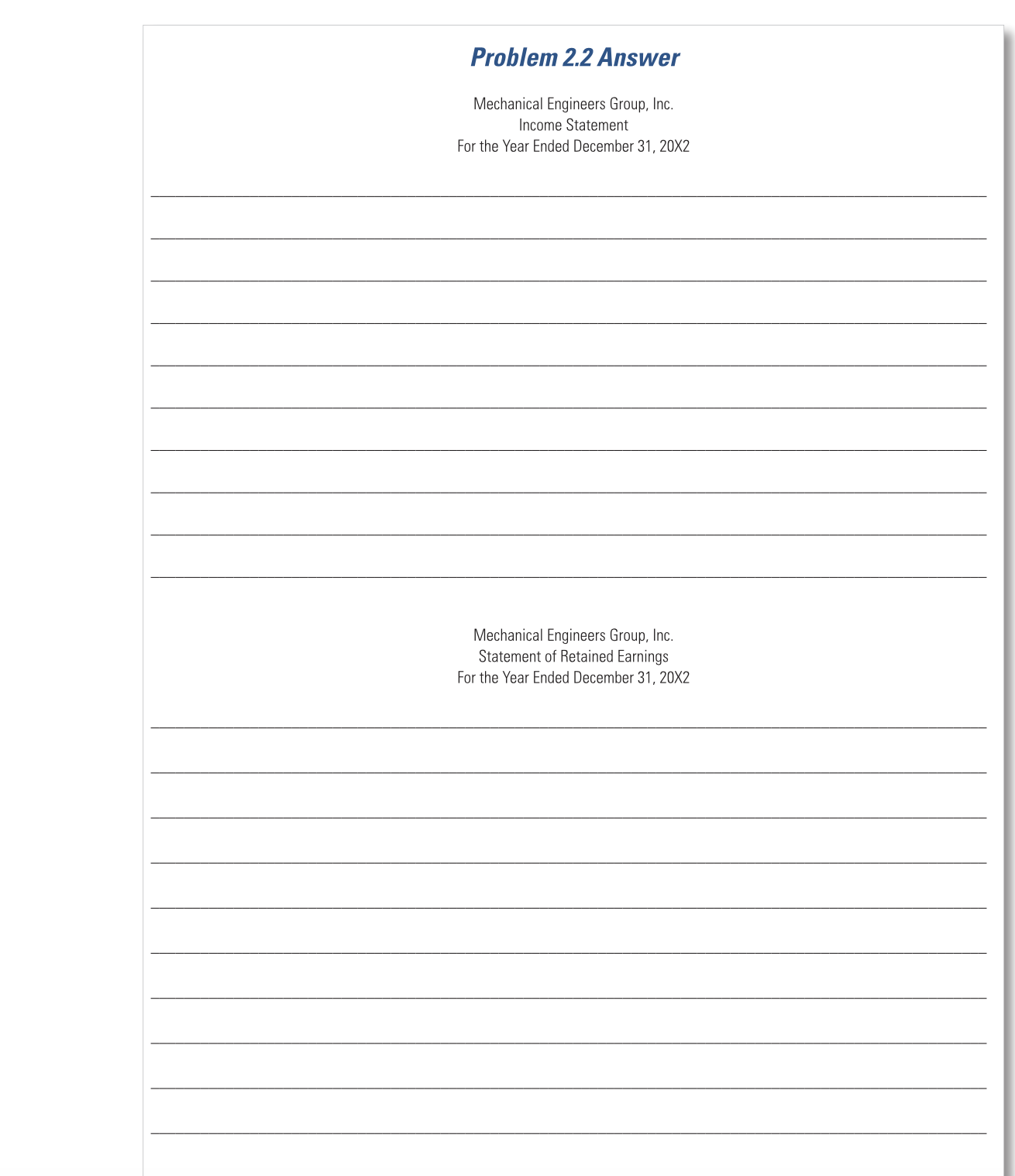 in millions, except earnings per share) Problem 2.4 Part (b) Answer Statement