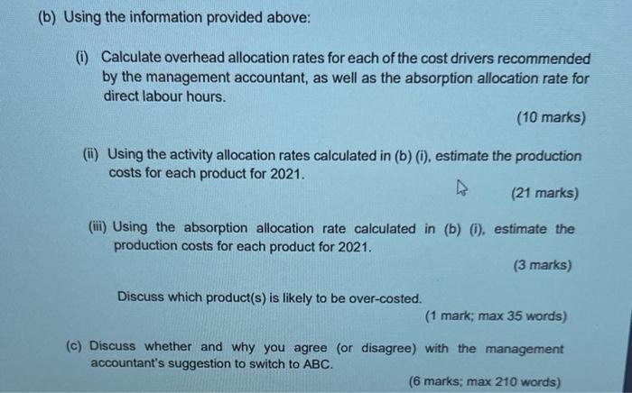 rate based on direct labour hours. The management accountant of this company