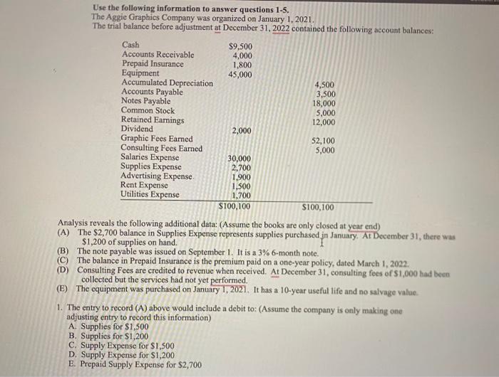  please help w question 1! Use the following information to answer