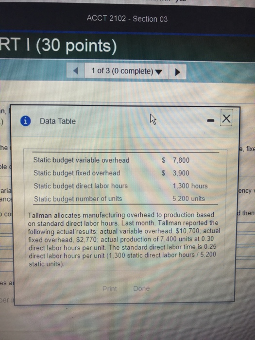  ACCT 2102 - Section 03 RT I (30 points) 1 of