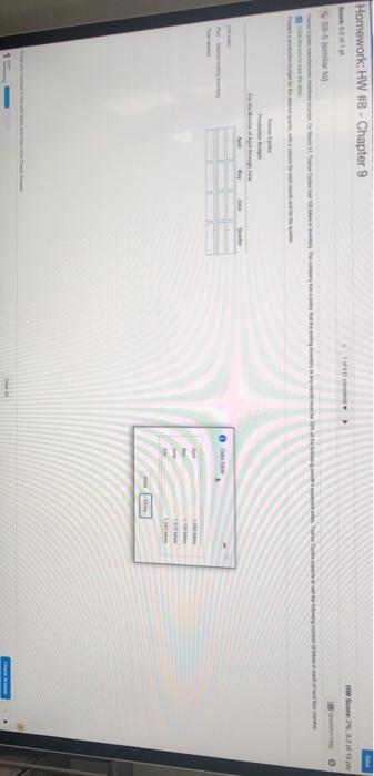  Homework: HW #8 - Chapter 9 WS 55 mol BE i