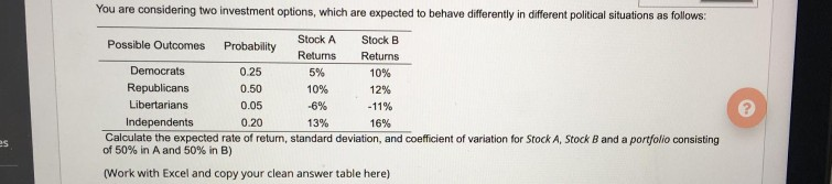  please work on excel and show the formulas and well as