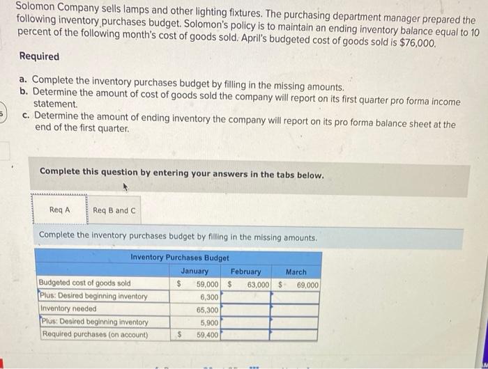 Please Make sure to do Req A & Req B and C