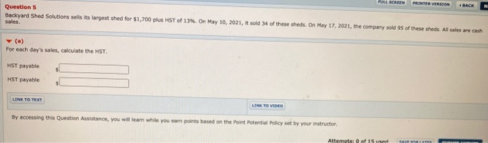  FULL SCREEN PRINTER VERSION BACK Questions Backyard Shed Solutions sells its