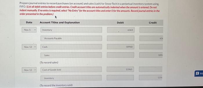 sales) Nov. 22 Cost of Goods Sold 13800.46 Inventory 13800.46 (To record