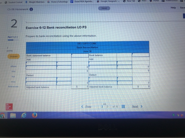 2 Part 1 of 2 7 points Required information Use the following