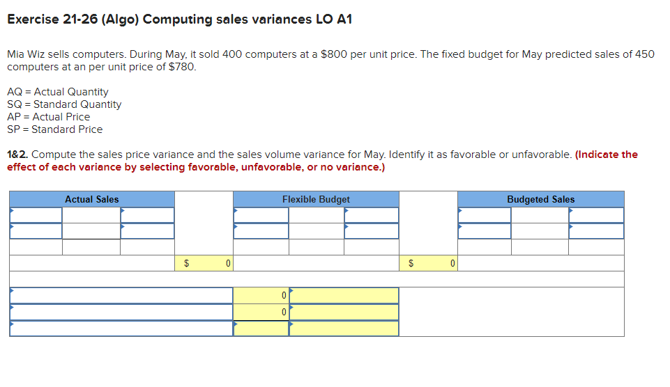 Mia Wiz sells computers. During May, it sold 400 computers at