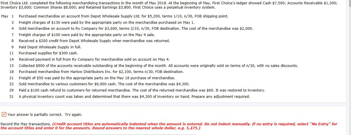 please help solve for may 31 in question 1 , as well