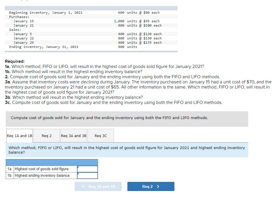 600 units @ $80 each 1,000 units @ $95 each 800